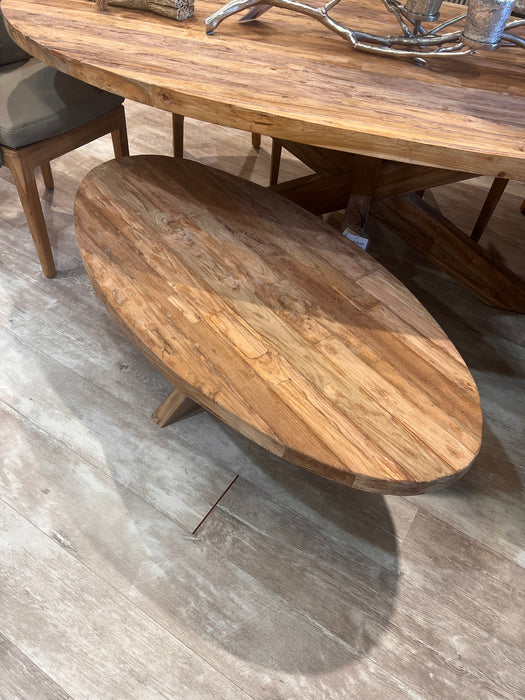 Coffee Table - Natur Rustic Teak Oval