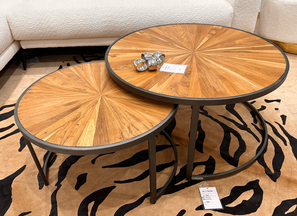 Coffee Table Set - Metal/Teak